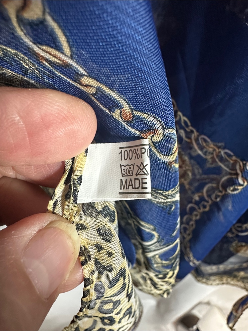 Source Unknown Royal Blue Sheer Kimono with Gold Chain Print - Picture 5 of 7